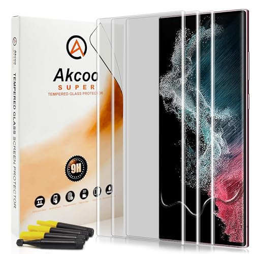 [3 Pack] Galaxy S22 Ultra Screen Protector, [Fingerprint-ID Compatible][Scratches Repair] UV Tempered Glass shield for Samsung S22 Ultra 5G - color: for Galaxy S22 Ultra (HD Glass)