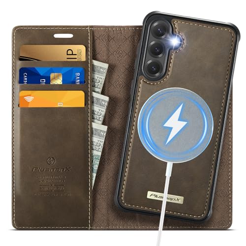 for Samsung Galaxy S26 Plus 2in1 Detachable Wallet Case, Brown | Compatible with Magsafe, Magnetic, RFID Blocking Card Holder, Shockproof, Kickstand, Wireless Charging, PU Leather Flip Cover - color: (Detachable 2 in 1)-Brown, size: Galaxy S26 Plus