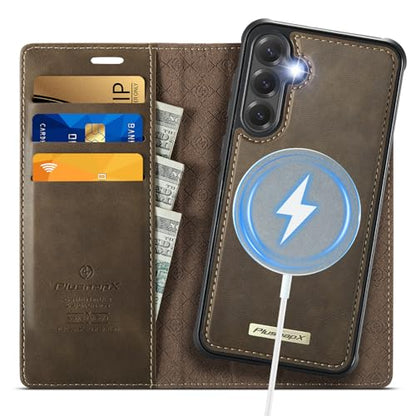 for Samsung Galaxy S26 5G 2in1 Detachable Wallet Case, Brown | Compatible with Magsafe, Magnetic, RFID Blocking Card Holder, Shockproof, Kickstand, Wireless Charging, PU Leather Flip Cover - color: (Detachable 2 in 1)-Brown, size: Galaxy S26