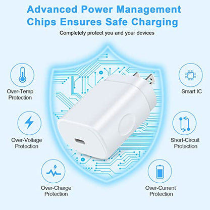25W Samsung Fast Charging Block Android Phone Charger USBC Wall Outlet Plug - color: White
