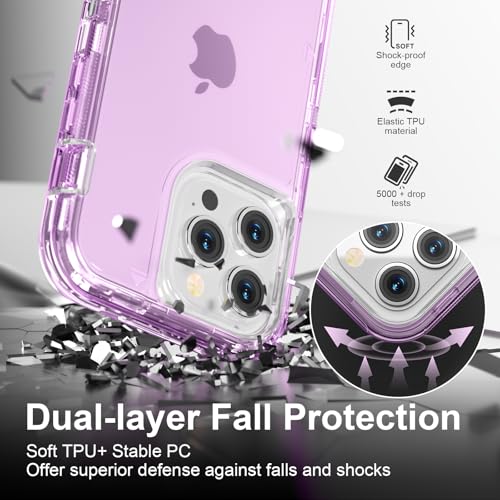 Follaroma for iPhone 14 Pro Max Case, Shockproof, Crystal Purple | Heavy Duty Shockproof Protection Phone Cases, Anti-Drop, Dual Layer Transparent Rugged Protective Cover, 6.7 inch - color: Purple, size: iPhone 14 Pro Max 6.7‘’