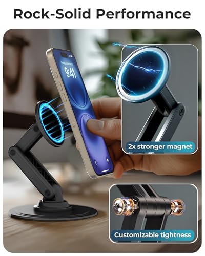 Cooper Mag360 Magnetic Phone Stand for Desk, MagSafe Stand for iPhone 17 - color: Stealth Black
