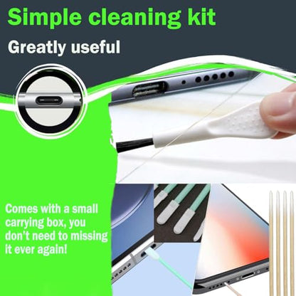 8 Packs New Dust Plug for iPhone 18 17 Air, USB C Cover Cap, USB C Port Cleaner, Phone Speaker Cover, with Cleaning Kit (Type C-18 17 Air)