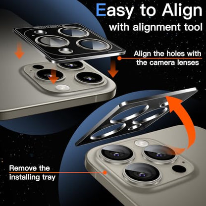 JETech Camera Lens Protector for iPhone 15 Pro/15 Pro Max, Natural Titanium - color: Natural Titanium