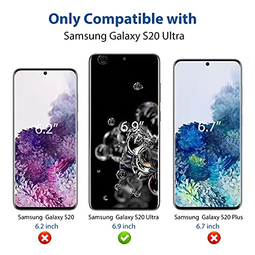 [2 Pack Compatible with Samsung Galaxy S20 Ultra 5G 6.9-inch Privacy Screen Protector, Anti-Spy Flexible TPU Film, Support Fingerprint Unlock, Easy Installation, Full Coverage, Bubble Free