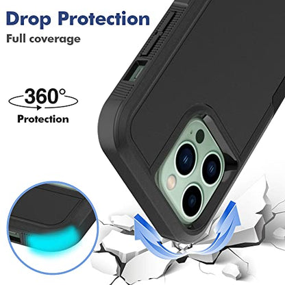 Heavy‑Duty Rugged Anti‑Drop Shockproof Protective Phone Case for iPhone 14 Pro Max, Durable Protective Shell, Black - color: Black, size: iPhone 14 Pro Max