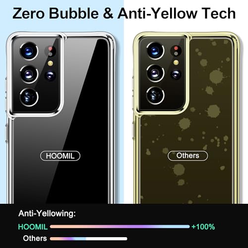 HOOMIL Case for Samsung Galaxy S21 Ultra 6.8-Inch, Non-Yellowing, Drop Protection, Anti-Scratch Transparent Hard Back Phone Cover - Crystal Clear - color: Clear, size: Samsung Galaxy S21 Ultra