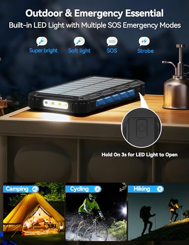 Solar Charger Portable Power Bank 20000mah External Battery Pack for iphone - color: Nary
