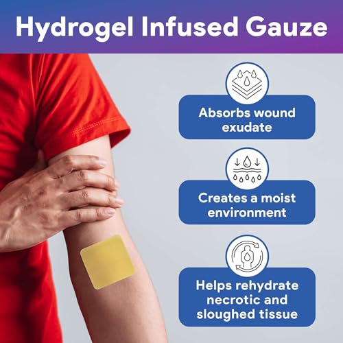 Honey Hydrogel Sheet Dressing 4.7"x3.4" - 10 Hydrogel Sheets with 30% Medical Grade Honey for Wounds - Good for Ulcers, Surgical Wounds, Donor Sites, Cuts, Abrasions, and More