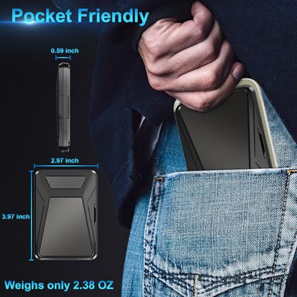 Magnetic Wallet with RFID Blocking - for MagSafe Phone Wallet for Mens Women, Heavy Duty | Scratch-Resistant | Hold 7 Cards, Stronger Magnetic Card Holder for iPhone 17/16/15/14/13/12 Black