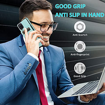 Phone Case for Samsung Galaxy A42 5G with Tempered Glass Screen Protector Credit Card Holder Wallet Cover Stand Leather Cell Accessories Glaxay A 42 G5 Gaxaly 42A S42 4G 2021 Cases Women Men Green - color: Green