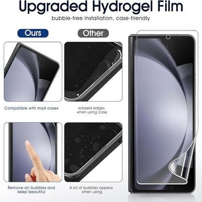 2 Sets Screen Protector for Samsung Galaxy Z Fold 5 7.6", High Definition Clear Soft TPU Screen Protector, 2 Front + 2 Inner Flexible Film Hydrogel, Self-Healing, Bubble-Free - size: Samsung Galaxy Z Fold 5
