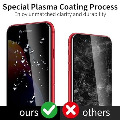 3 Pack Privacy Screen Protector for iPhone 7 Plus/8 Plus, 9H Hardness Double Shatterproof Anti-Spy Tempered Glass Film, Easy Installation, Case-Friendly - size: iPhone 7 Plus/8 Plus