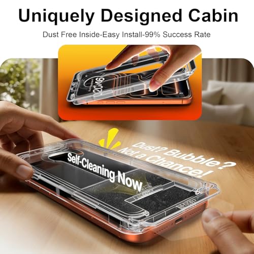 OneFish for iPhone Air Screen Protector 6.5 inch HD Clear ， 2 Pack | Tempered Glass Full Coverage , 9H Hardness Scratch Resistant , Anti-Fingerprint ， Easy Installation - size: iPhone 17 Air