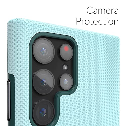 Crave Galaxy S22 Ultra Case, Shockproof Protection Dual Layer Case for Samsung Galaxy S22 Ultra 5G (6.8 inch) - Aqua - color: Aqua, size: Galaxy S22 Ultra