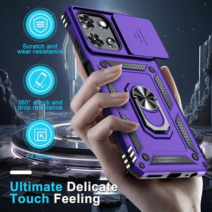 for Moto G Power 5G 2026/2025 Case Built in Slide Camera Cover Purple - color: Purple, size: Moto G Power 5G(2025)