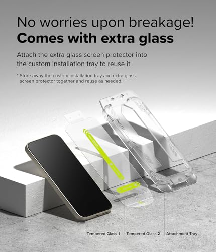 Ringke for Google Pixel 9a Screen Protector [Easy Slide, 2 Pack] | Easy Installation with Alignment Tool, Case Friendly Premium 9H Hardness Tempered Glass - size: Pixel 9a