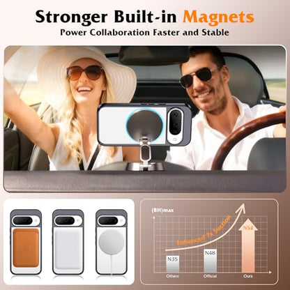 Compatible with Clear Google Pixel 10 Case & Google Pixel 10 Pro Case 6.3''with 360° Magnetic Ring Stand [Plating Phone Cases],Black - color: Black, size: Pixel 10 & Pixel 10 Pro