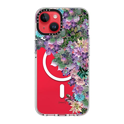 CASETiFY for iPhone 14 Case - Impact Clear Compatible with MagSafe | Not Yellowing | 6.6 ft. 3X Military Grade Drop Protection | MY SUCCULENT GARDEN | Clear - color: MY SUCCULENT GARDEN, size: Iphone 14 (6.1")