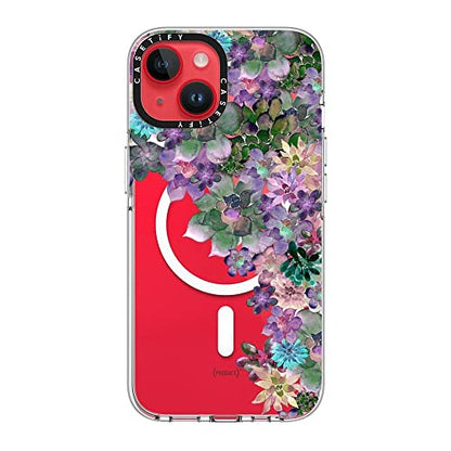 CASETiFY for iPhone 14 Case - Impact Clear Compatible with MagSafe | Not Yellowing | 6.6 ft. 3X Military Grade Drop Protection | MY SUCCULENT GARDEN | Clear - color: MY SUCCULENT GARDEN, size: Iphone 14 (6.1")