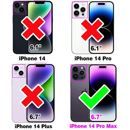 Wallet Case for iPhone 14 Pro Max 6.7 inch with Wrist Strap, Shoulder Strap, 9+ Card Slots Purse Leather Stand Cell Phone Cover for iPhone14promax 5G i Phone14Max Plus iPhone14 ProMax Black | Wrist/Shoulder Strap, Card Slots, PU Leather Stand, Cell Phone