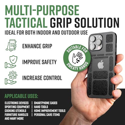 Dragon Grips 13pc Rubber Grip Tape, Non-Slip Adhesive Phone Grip Stickers - color: Black, size: 2 pack