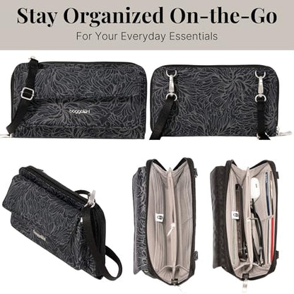 Baggallini Rfid Phone Wallet Crossbody - color: Midnight Blossom