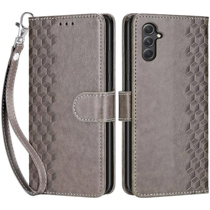 Wallet Case for Samsung Galaxy A54 5G, Gray Cube | Women Flip Folio Cover, Embossed PU Leather, Stand, Credit Card Holders Slots, Wrist Strap - color: 2