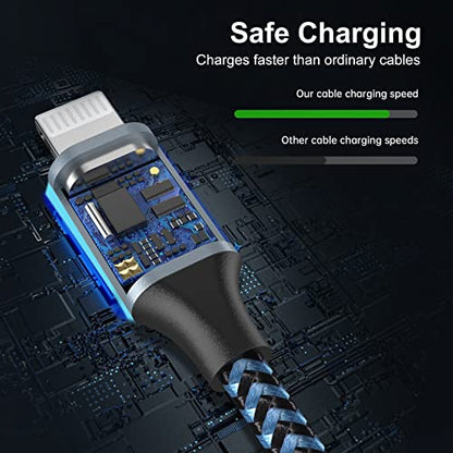 [Apple MFi Certified] iPhone Charger, iPhone Fast Charging 3 Pack 9 FT Lightning Cable Nylon Braided Long iPhone Charger Cord iPhone 14 13 12 11 Pro Max XR XS X 8 7 6 Plus SE and More