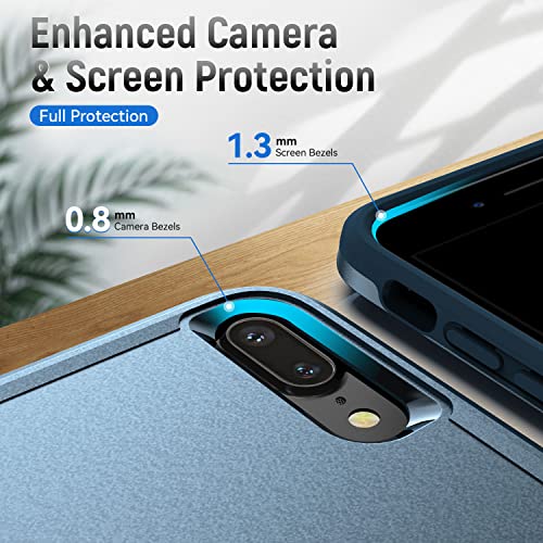 for iPhone 7 Plus Case,with Screen Protector,[Military Grade Drop Tested] Heavy-Duty Tough Rugged Shockproof Protective Phone Case for iPhone 8 Plus 5.5”, Blue - color: Blue