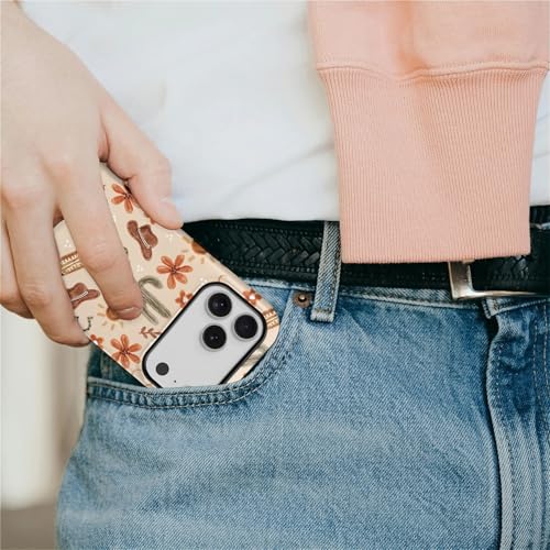 ZHEGAILIAN Case Compatible with iPhone 17 Pro,Hybrid 2-Layer Hard Shell for Girl Boy Women Men,Denim Boots Cactus - color: Denim boots cactus, size: iPhone 17 Pro
