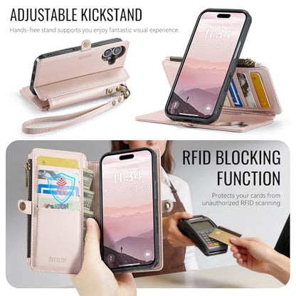 for iPhone 16 Plus - Phone Case Wallet Magnetic, Champagne Gold - color: Champagne Gold, size: iPhone 16 Plus