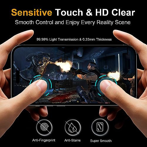 QHOHQ 3 Pack Privacy Screen Protector for iPhone 15 [6.1 Inch] with 3 Pack Camera Lens Protector, Anti Spy Tempered Glass Film, 9H Hardness, HD, Bubble Free, Case Friendly - Black - size: iPhone 15 6.1 Inch