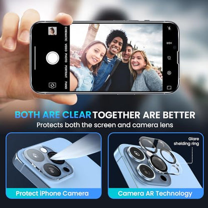 Fotbor for [3+3 Pack] iPhone 13 Pro Max Screen Protector with Camera Lens Protector, 9H Tempered Glass Case Friendly Film with Easy Installation Kit 6.7'' - size: iPhone 13 Pro Max-6.7 inch