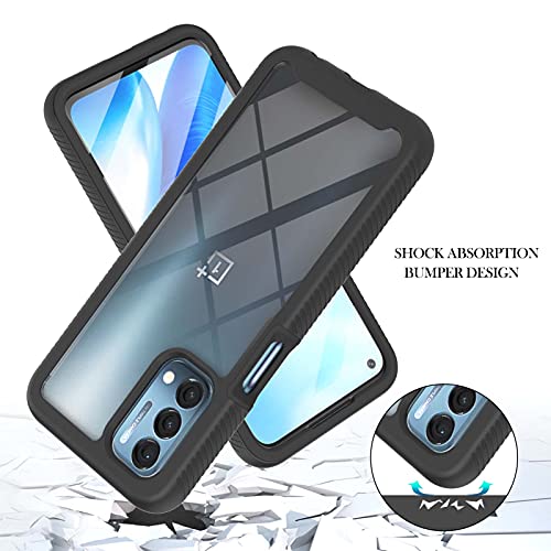 DETUOSI Oneplus Nord N200 5G Phone Case, Built in Screen Protector, Oneplus Nord N200 5G Shockproof Case [360 Full Body Protection], 3 in 1 Clear Protection Phone Case for 1+Nord N200 5G, Black