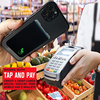 Phone Wallet - Adhesive Card Holder - Cell Phone Pouch - Stick on Lycra Pocket by Gecko - Carry Credit Cards and Cash - color: GREEN GECKO