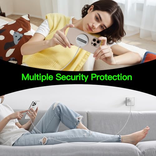 New for 15W MagSafe Charger: Magnetic Wireless Charging Pad for iPhone 17 16 15 14 13 12 Series AirPods 4-2 Pro, Strong Magnet, with PD20W Charging Block, Ultra-Thin Portable(2Pack 5FT) - color: Warm white