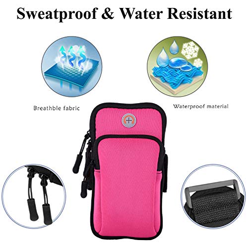 Armband Cell Phone Holder for Running Women,iPhone Armband 17 16 16e 15 14 13 12 11 Pro Max Xs Xr X Plus SE Mini,Samsung Galaxy S26 S25 S24 S23 S21 Ultra Note Key Pouch,Exercise Arm Bands Bag - color: 3-Pink
