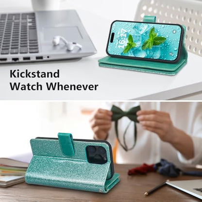 Varikke Wallet Case for iPhone 16 Pro Compatible with Magsafe, Mint Green - color: (Compatible with MagSafe) Mint, size: iPhone 16 Pro 6.3"