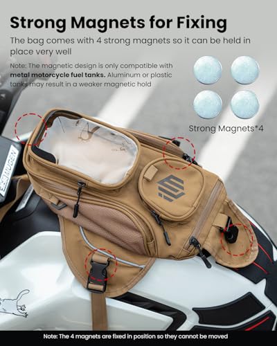 ILM Motorcycle Tank Bag Magnetic Waterproof Touch Screen Phone Pouch BT01 - color: Yellow Brown