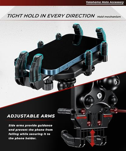 Kaedear Vibration-Resistant Motorcycle Phone Mount, KDR-M26C - style: Standard / 1" Ball