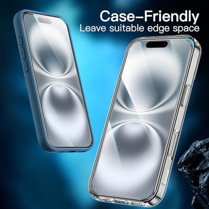 JETech Screen Protector for iPhone 16, 3-Pack | 9H Tempered Glass, HD Clear, Anti-Scratch Protection, Easy Installation Tool - size: iPhone 16