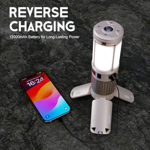 Telescopic Camping Lights with Stand, 40H Playtime, Magnetic Base - color: Gold
