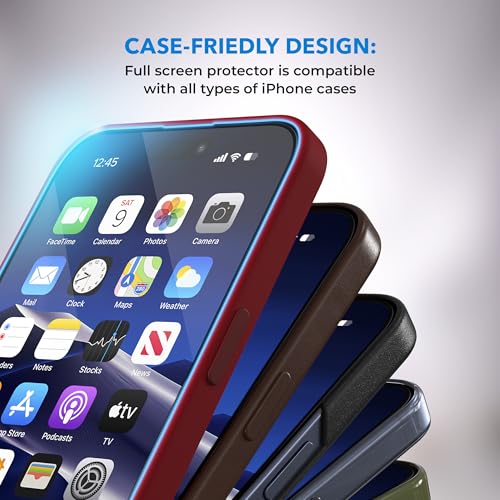 Deppa Pack of 2 for Phone 16 Pro Max (6.9 inches) Screen Protector with Stencil, 9H Shockproof, Full Coverage, Bubble-Free, Easy Installation, Ultra Clear