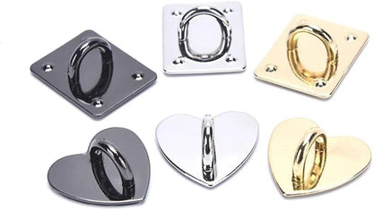 2Pcs Metal Phone Ring Holder, Rotating Adhesive Grip for DIY Keychains/Phone Stand, Heart-Shaped Anti-Slip Finger Strap Mobile Accessories