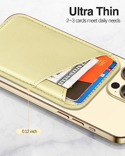 Miroddi for MagSafe Wallet, Ultra-Thin Magnetic Wallet with 2 Card Slots | RFID Blocking, No More Falling, Strongest Magnetic Card Holder for iPhone 17/16/15/14/13/12 Series & Pixel 10, Lemon Yellow - color: Yellow