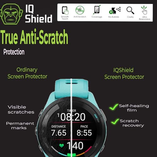 IQShield 6 Pack Screen Protector for Garmin Forerunner 265 (46mm), Easy Install, Ultra Thin, Anti-Scratch, Anti-Bubble, Clear TPU Film