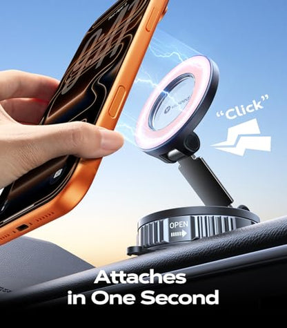 VICSEED Upgraded Car Phone Holder for Magsafe Car Mount [Strongest Suction] - color: Pink