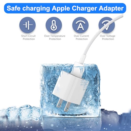 iPhone Charger, [MFi Certified] 2 Pack USB Wall Charger Block Adapter&Cord - size: 3FT