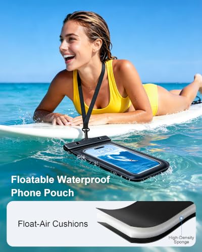 PEDVSTY Floating Waterproof Phone Pouch 2 Pack, Up to 7.5", Case Friendly | IP68 Waterproof Phone Case,Dry Bag for iPhone Galaxy,Beach/Cruise/Travel/Camping/Kayak/Vacation Essentials - size: Large (Up to 7.5")